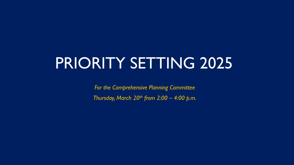 priority setting 2025 n.w