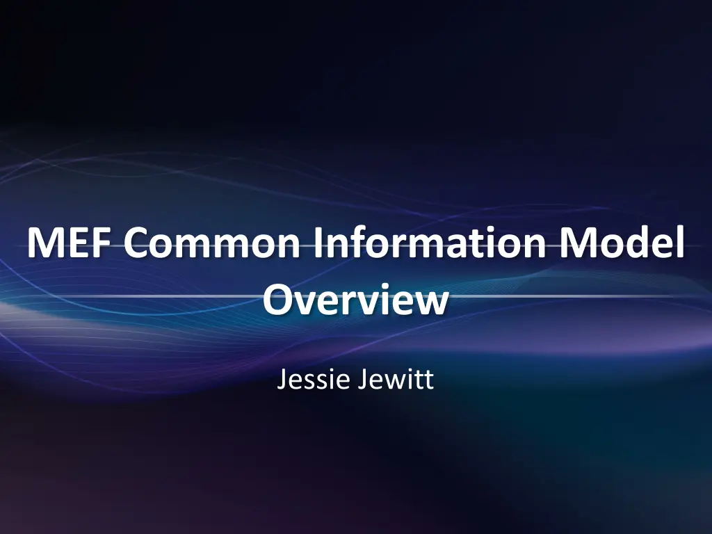 mef common information model overview n.w