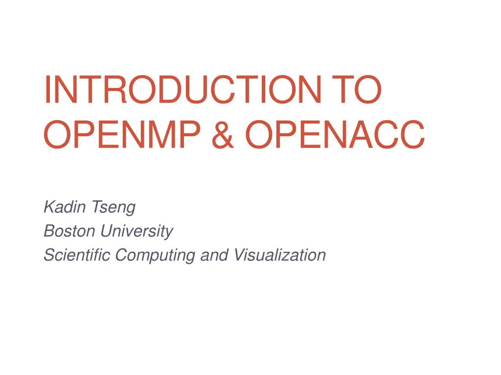 introduction to openmp openacc n.w