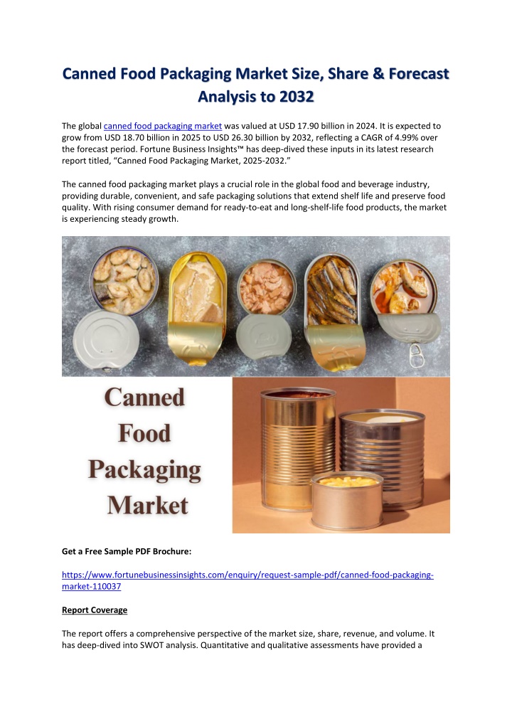 canned food packaging market size share forecast n.w