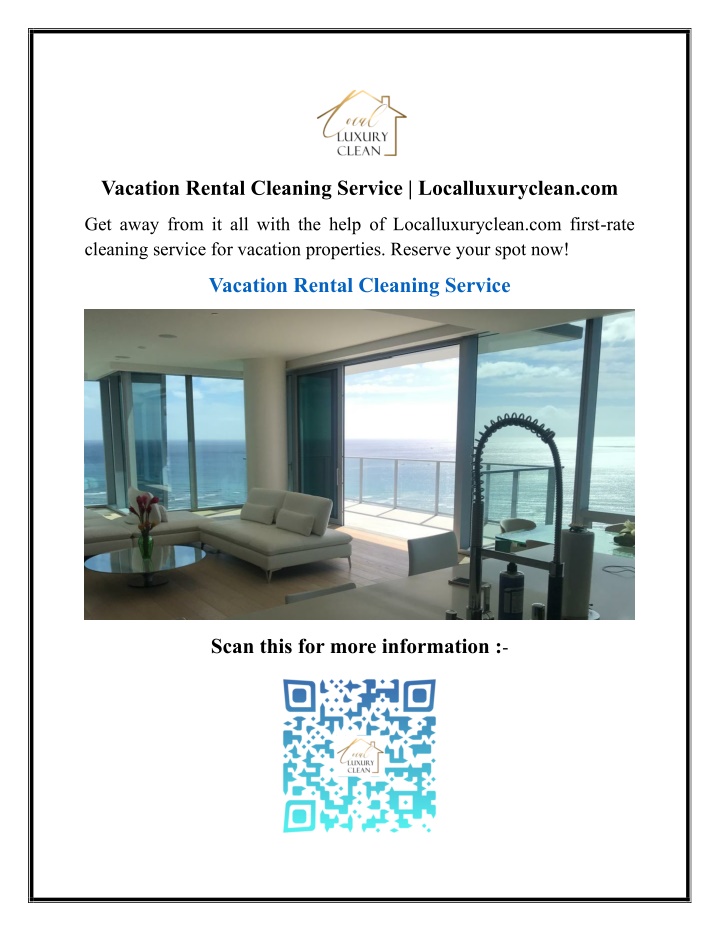 vacation rental cleaning service localluxuryclean n.w