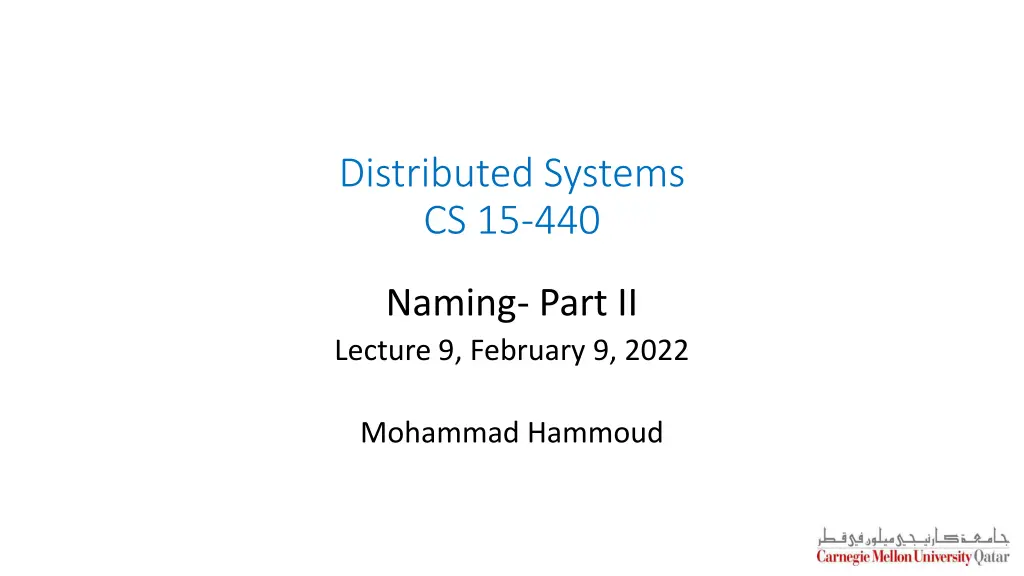 distributed systems cs 15 440 n.w
