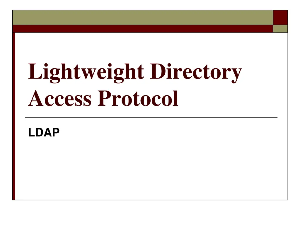lightweight directory access protocol n.w