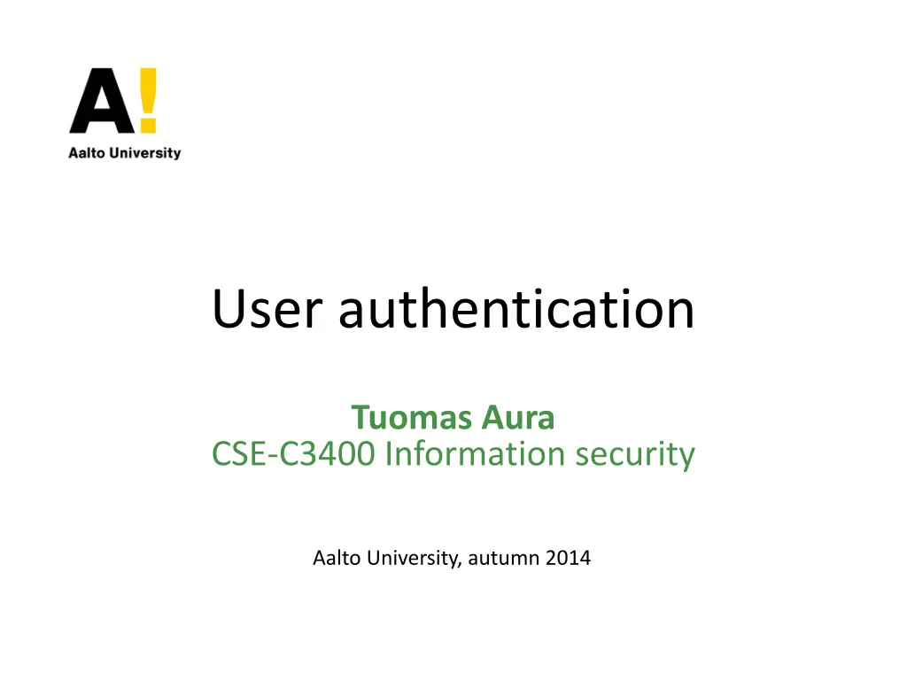 user authentication n.w