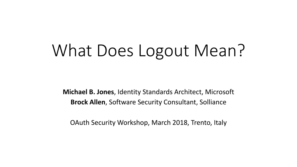 what does logout mean n.w