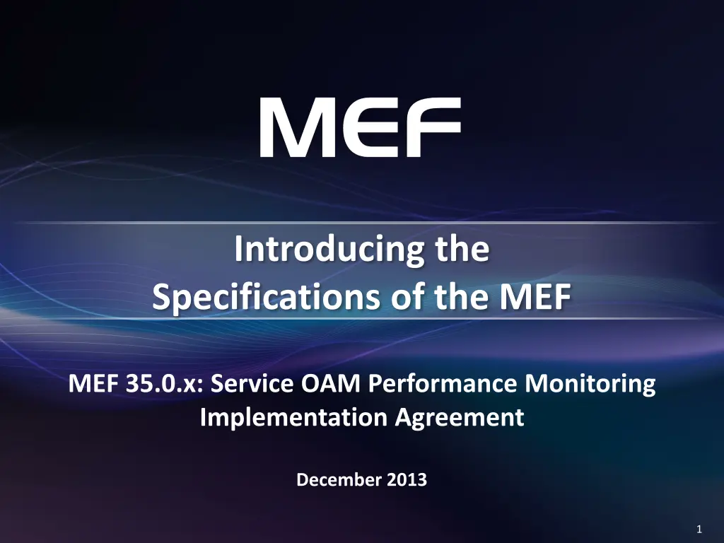 introducing the specifications of the mef n.w