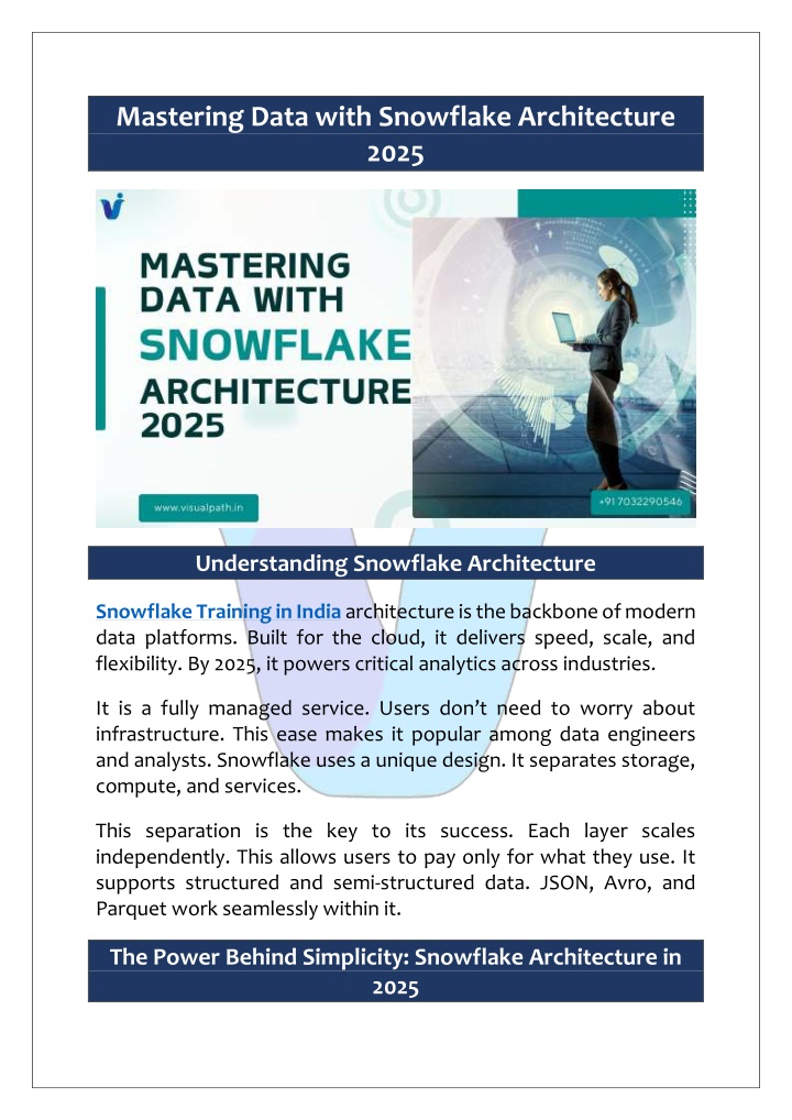 mastering data with snowflake architecture 2025 n.w