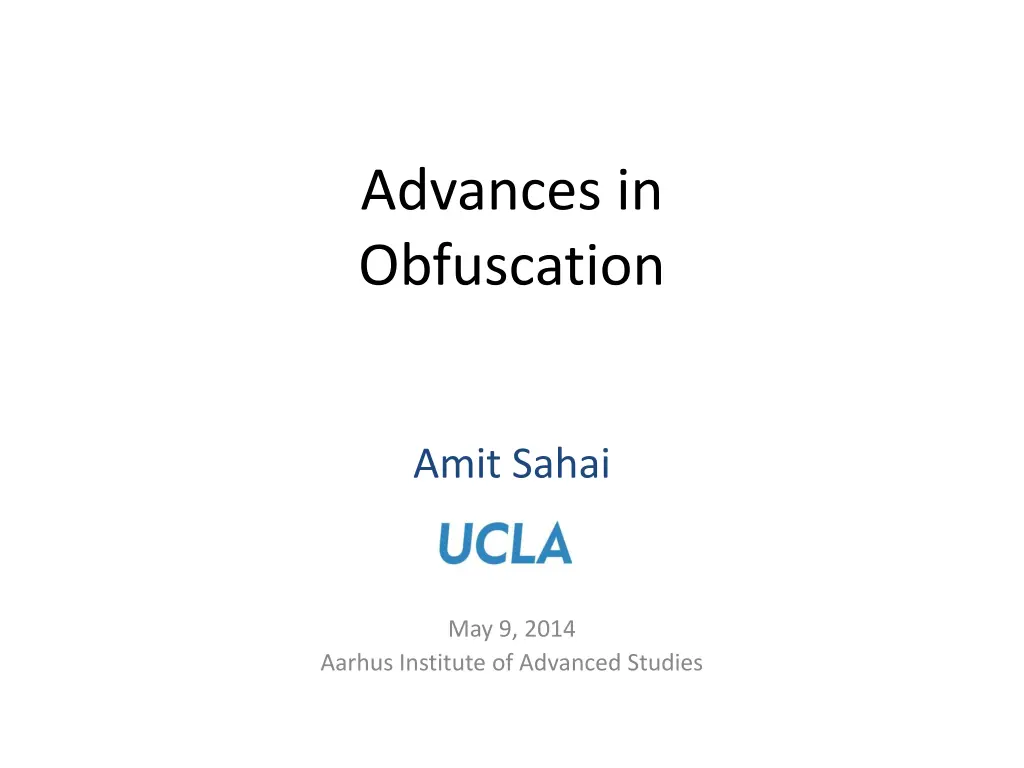 advances in obfuscation n.w