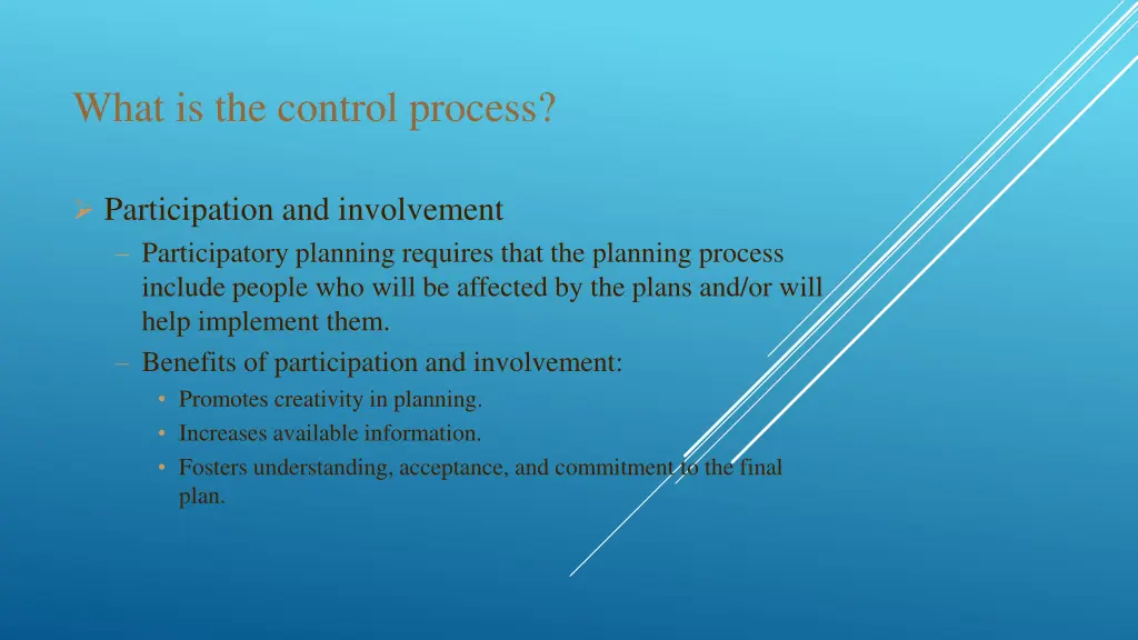 what is the control process n.w