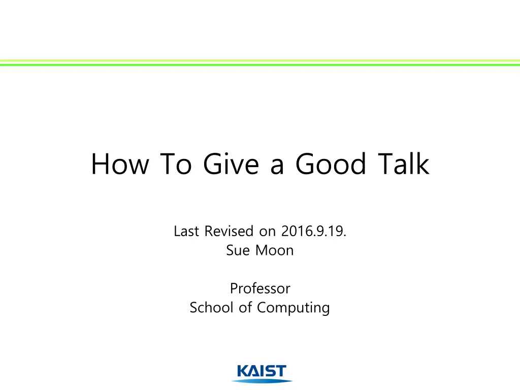 how to give a good talk n.w