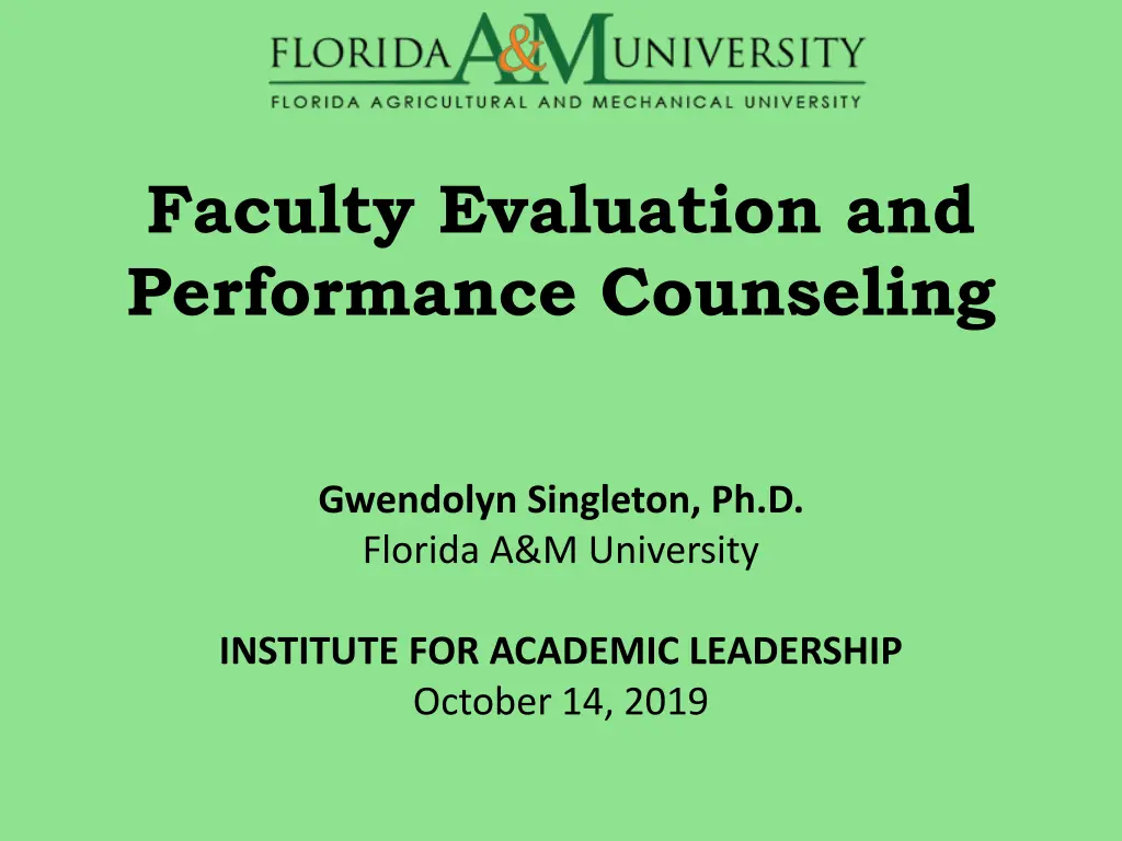 faculty evaluation and performance counseling n.w