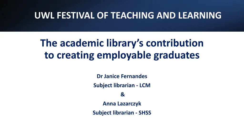 uwl festival of teaching and learning n.w