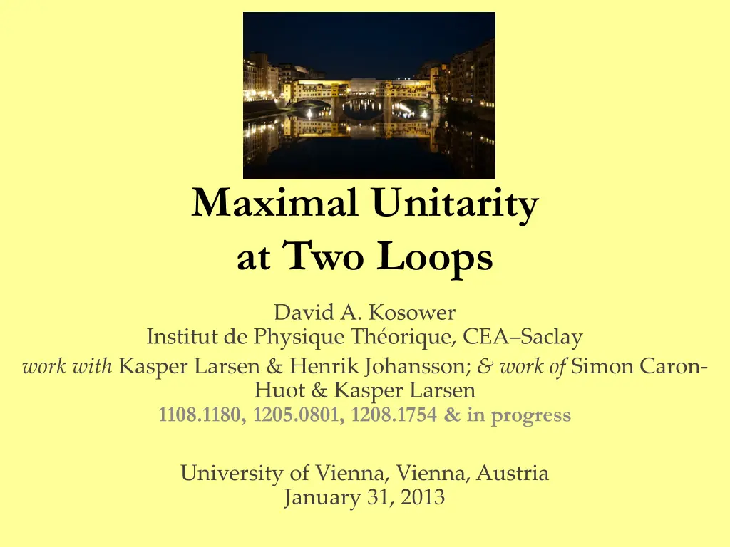 maximal unitarity at two loops n.w