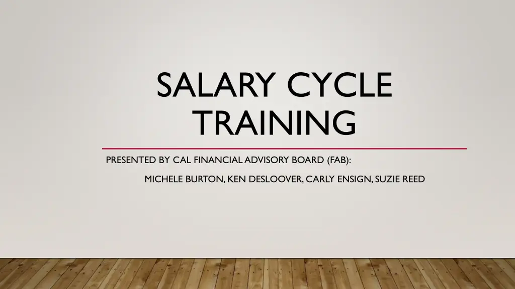 salary cycle training n.w