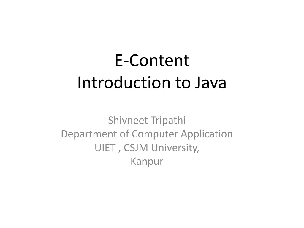 e content introduction to java n.w