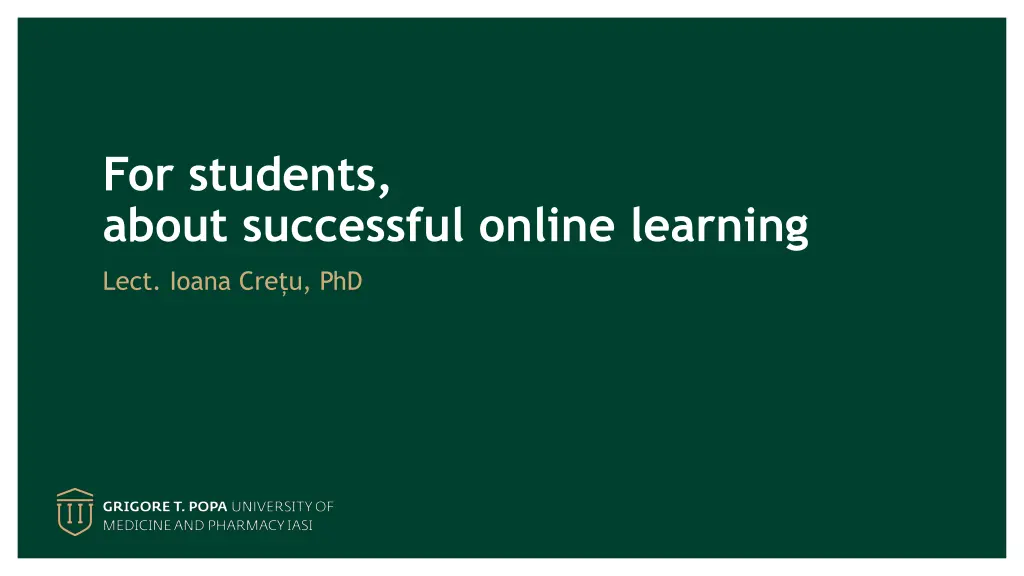 for students about successful online learning n.w