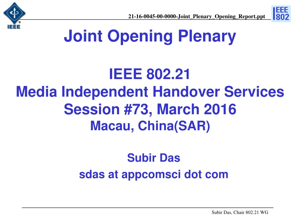 21 16 0045 00 0000 joint plenary opening report n.w
