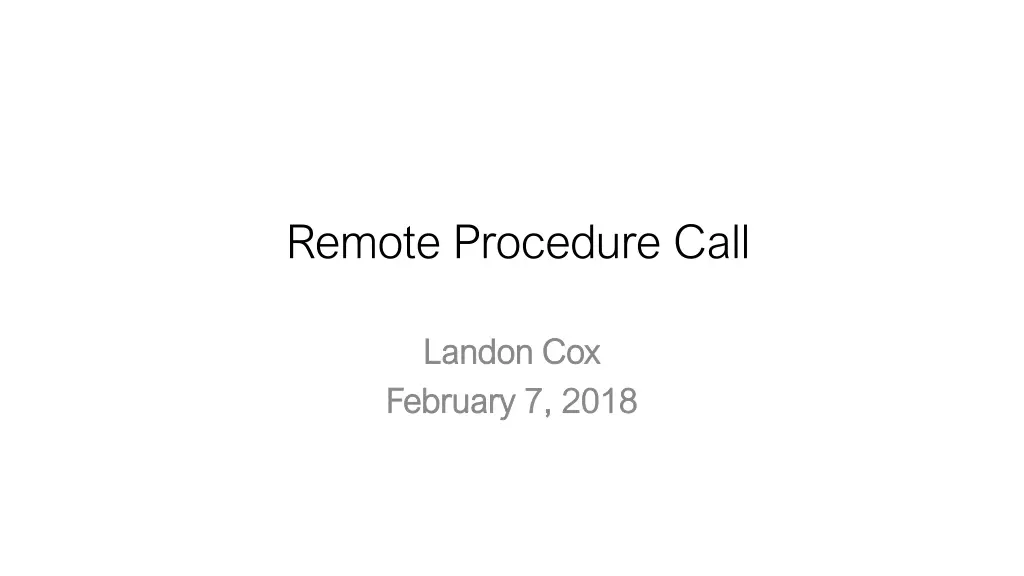 remote procedure call n.w