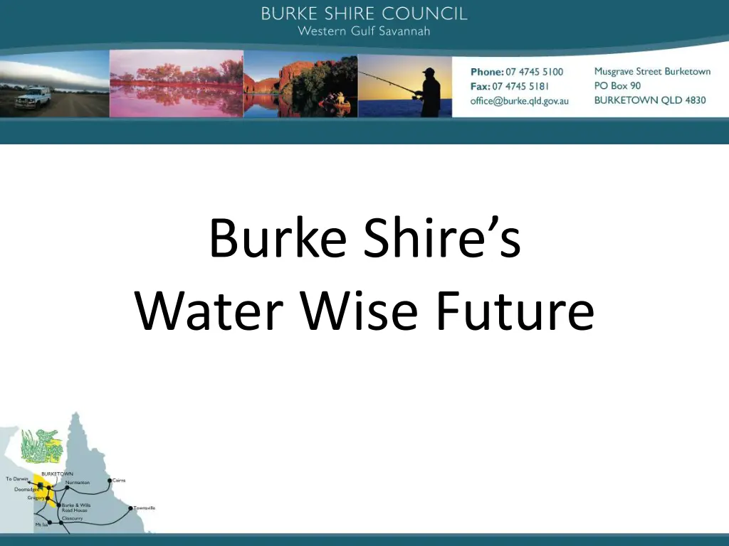 burke shire s water wise future n.w
