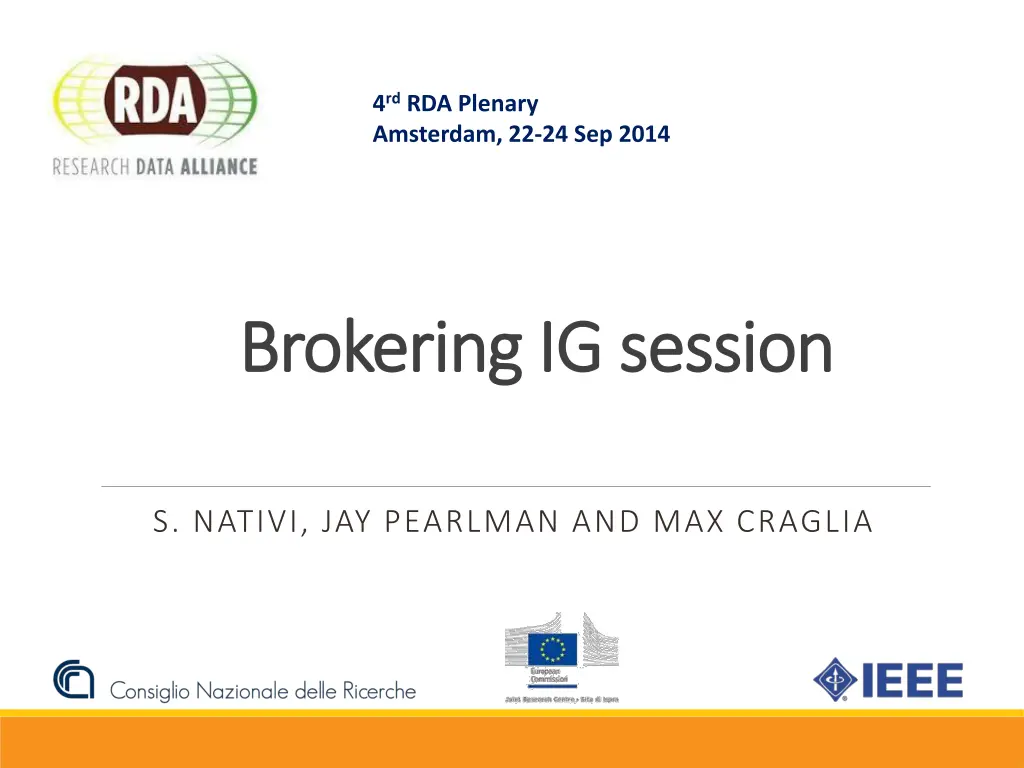 4 rd rda plenary amsterdam 22 24 sep 2014 n.w