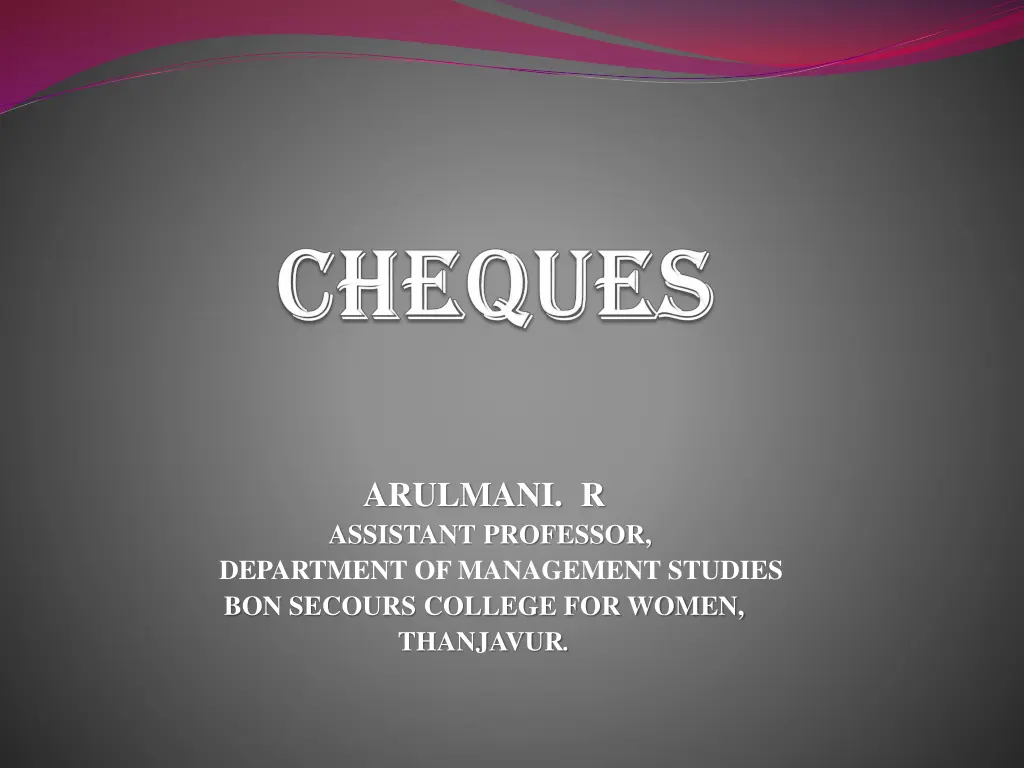 arulmani r assistant professor department n.w