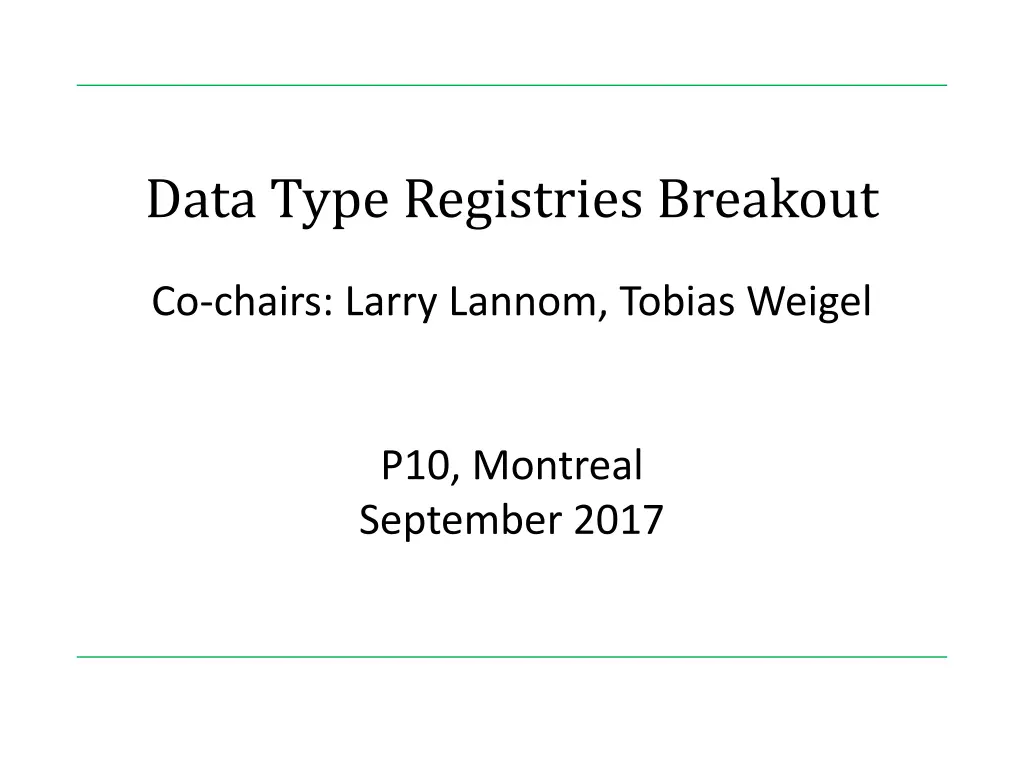 data type registries breakout n.w