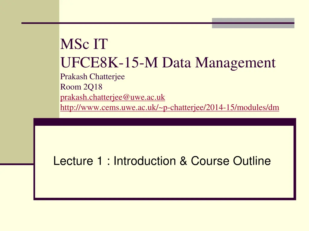msc it ufce8k 15 m data management prakash n.w