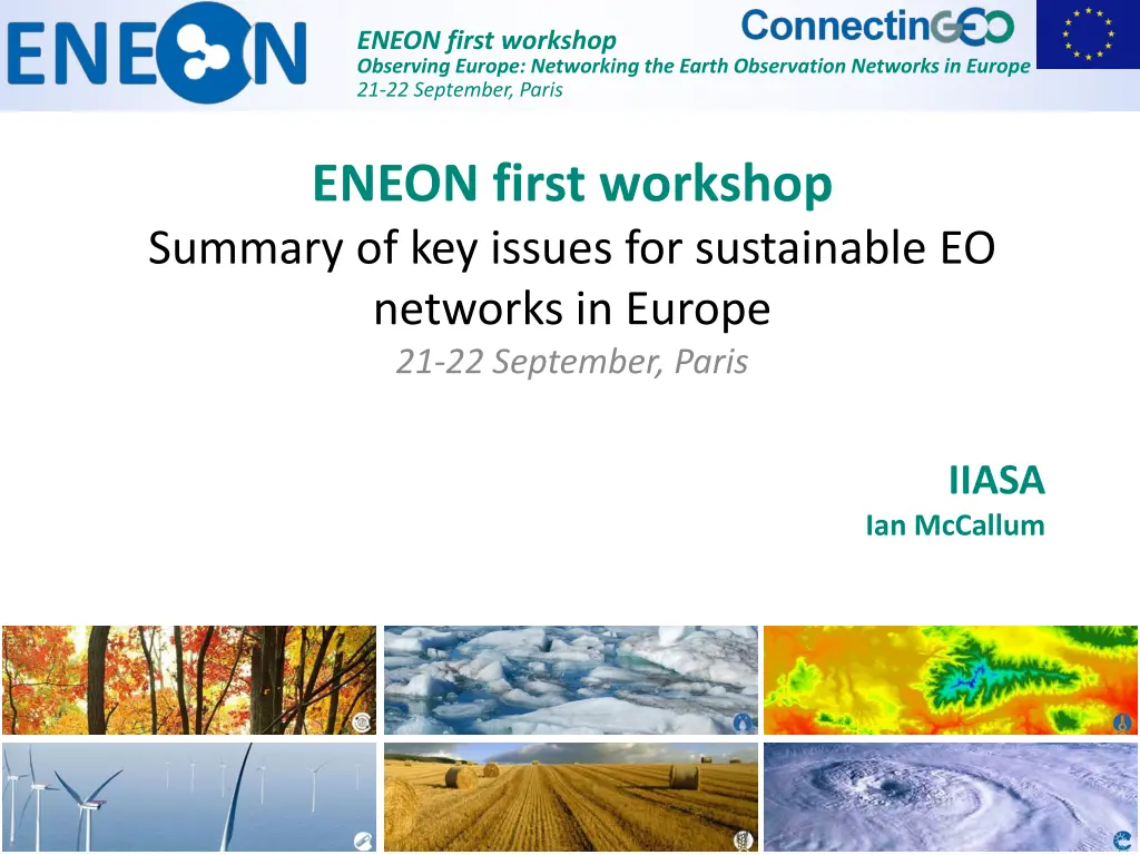eneon first workshop observing europe networking n.w