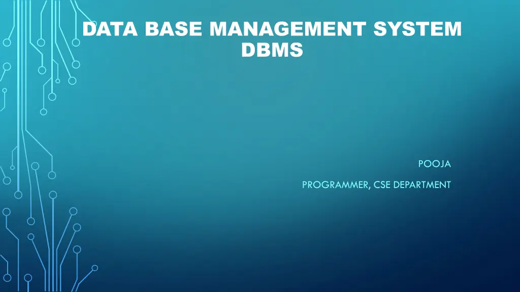 data base management system dbms n.w