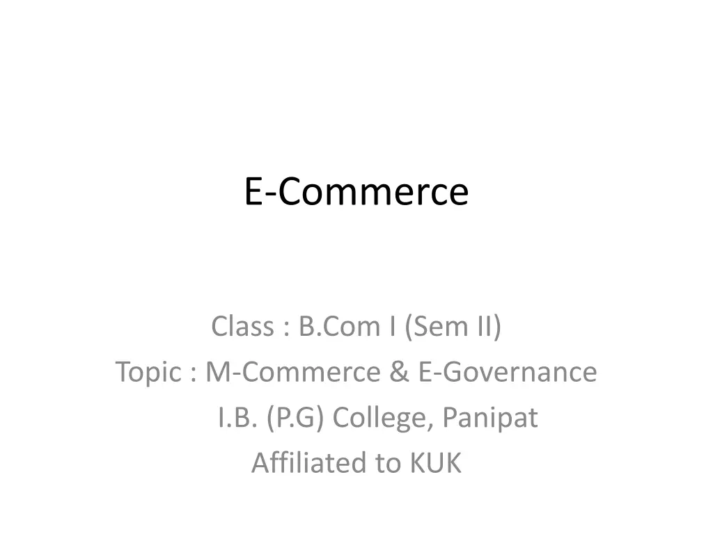 e commerce n.w