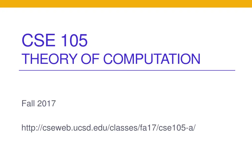 cse 105 theory of computation n.w