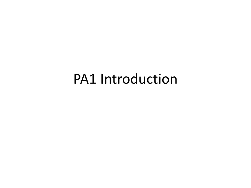 pa1 introduction n.w