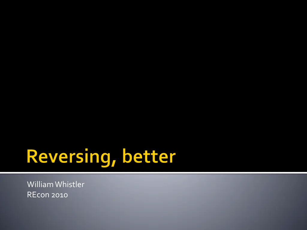william whistler recon 2010 n.w