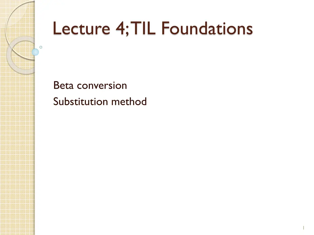 lecture 4 til foundations n.w