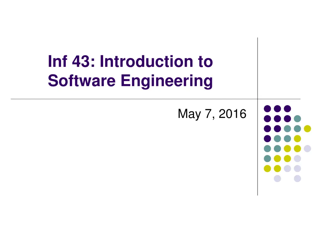 inf 43 introduction to software engineering n.w
