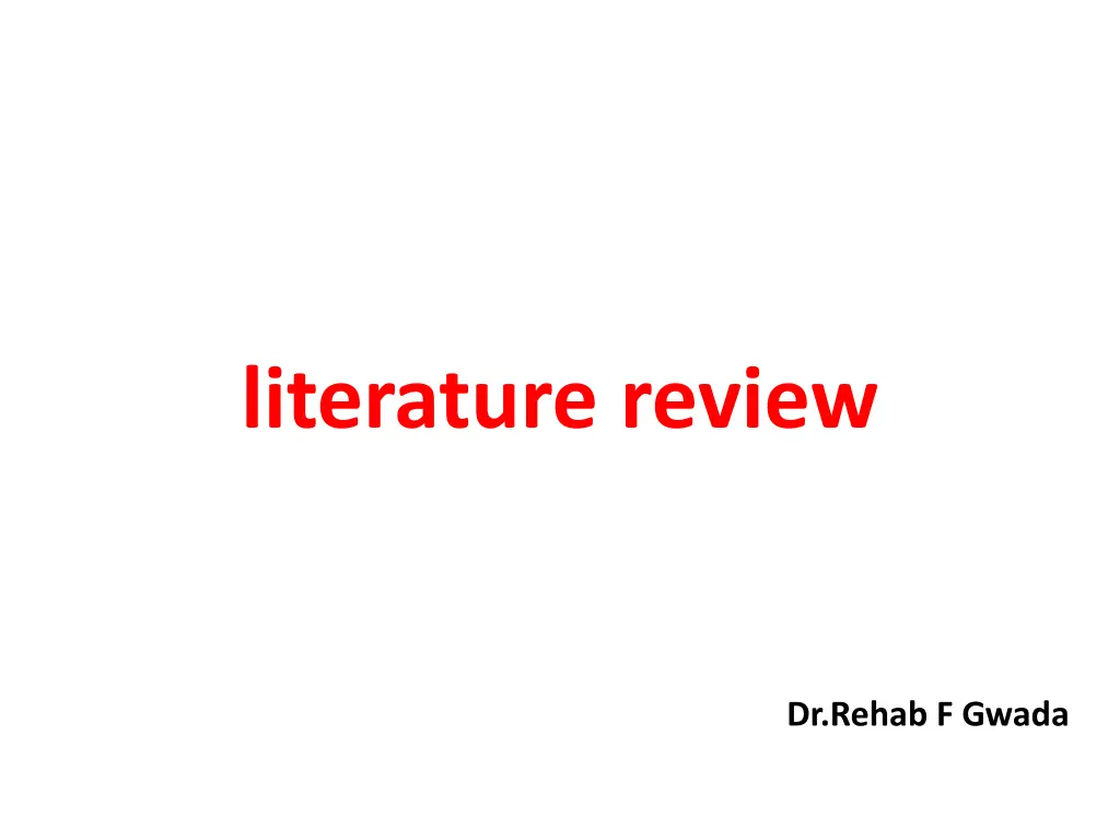 literature review n.w