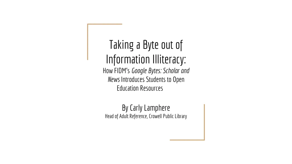 taking a byte out of information illiteracy n.w