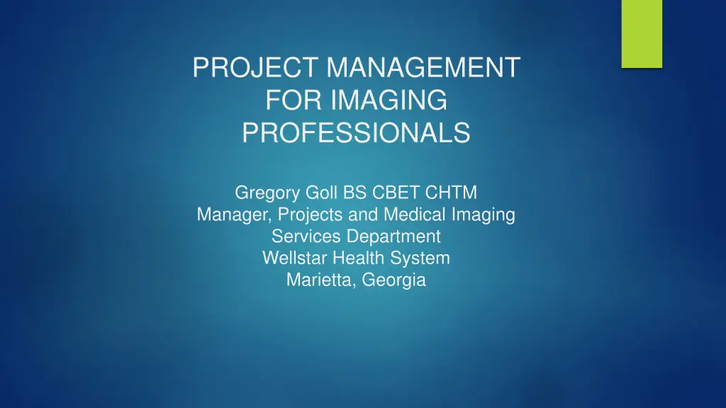 project management for imaging professionals n.w