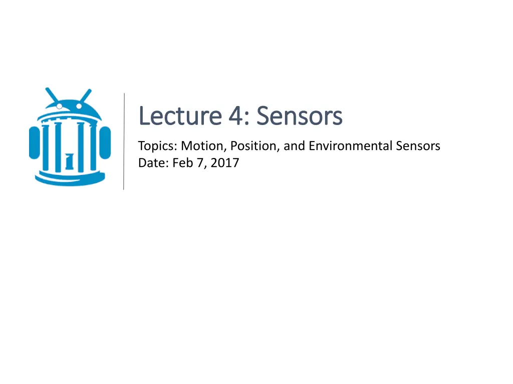 lecture 4 lecture 4 sensors n.w