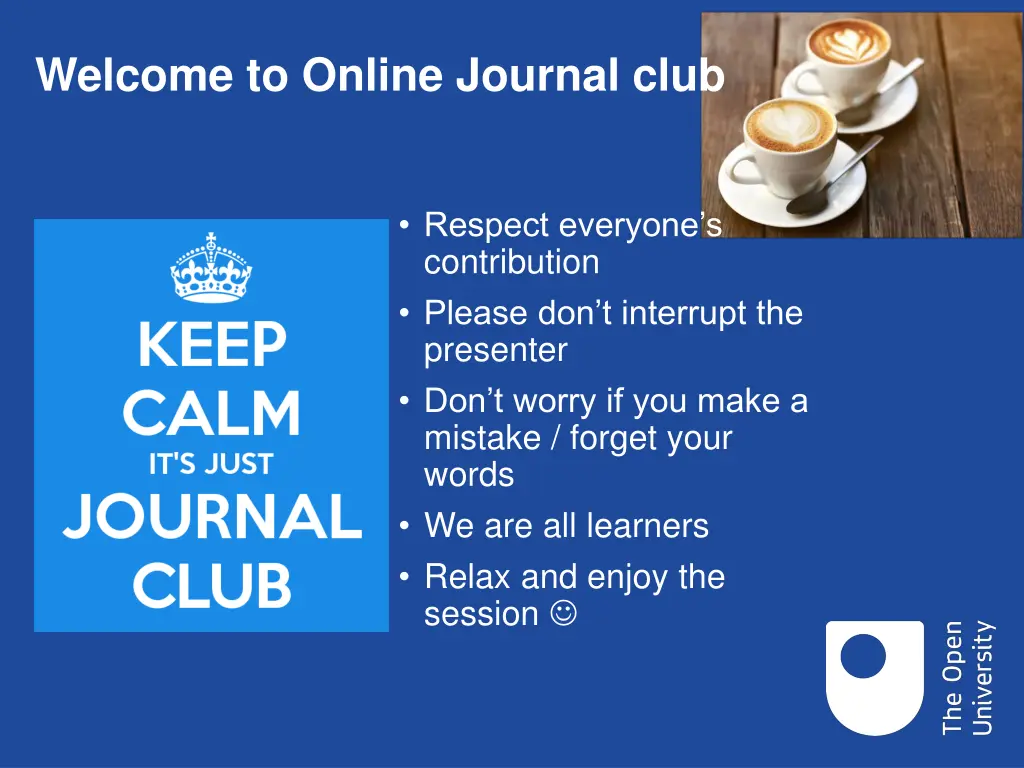 welcome to online journal club n.w