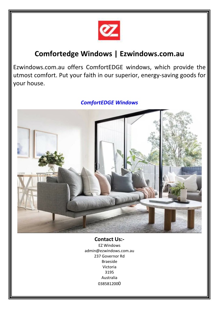 comfortedge windows ezwindows com au n.w