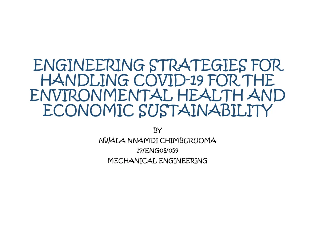 engineering strategies for handling covid n.w
