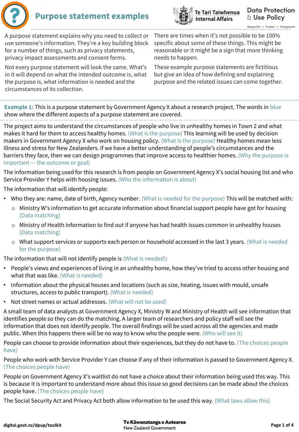 purpose statement examples n.w