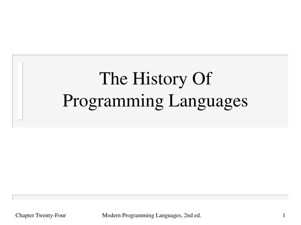 the history of programming languages n.w