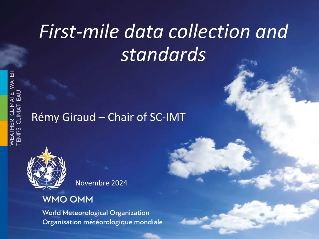 first mile data collection and standards n.w