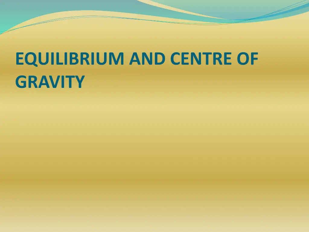 equilibrium and centre of gravity n.w