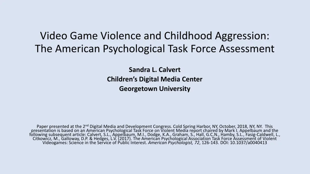 video game violence and childhood aggression n.w