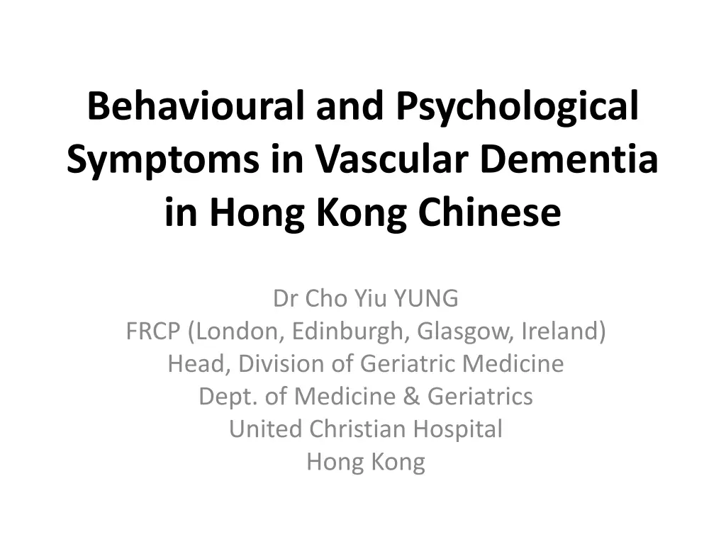 behavioural and psychological symptoms n.w