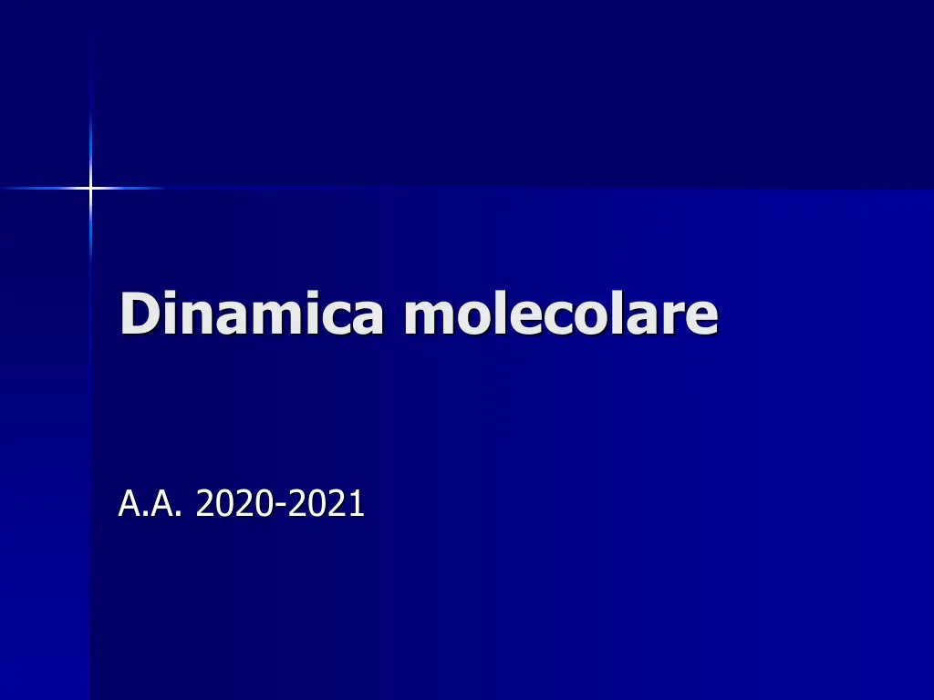 dinamica molecolare n.w