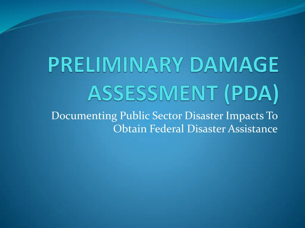 documenting public sector disaster impacts n.w